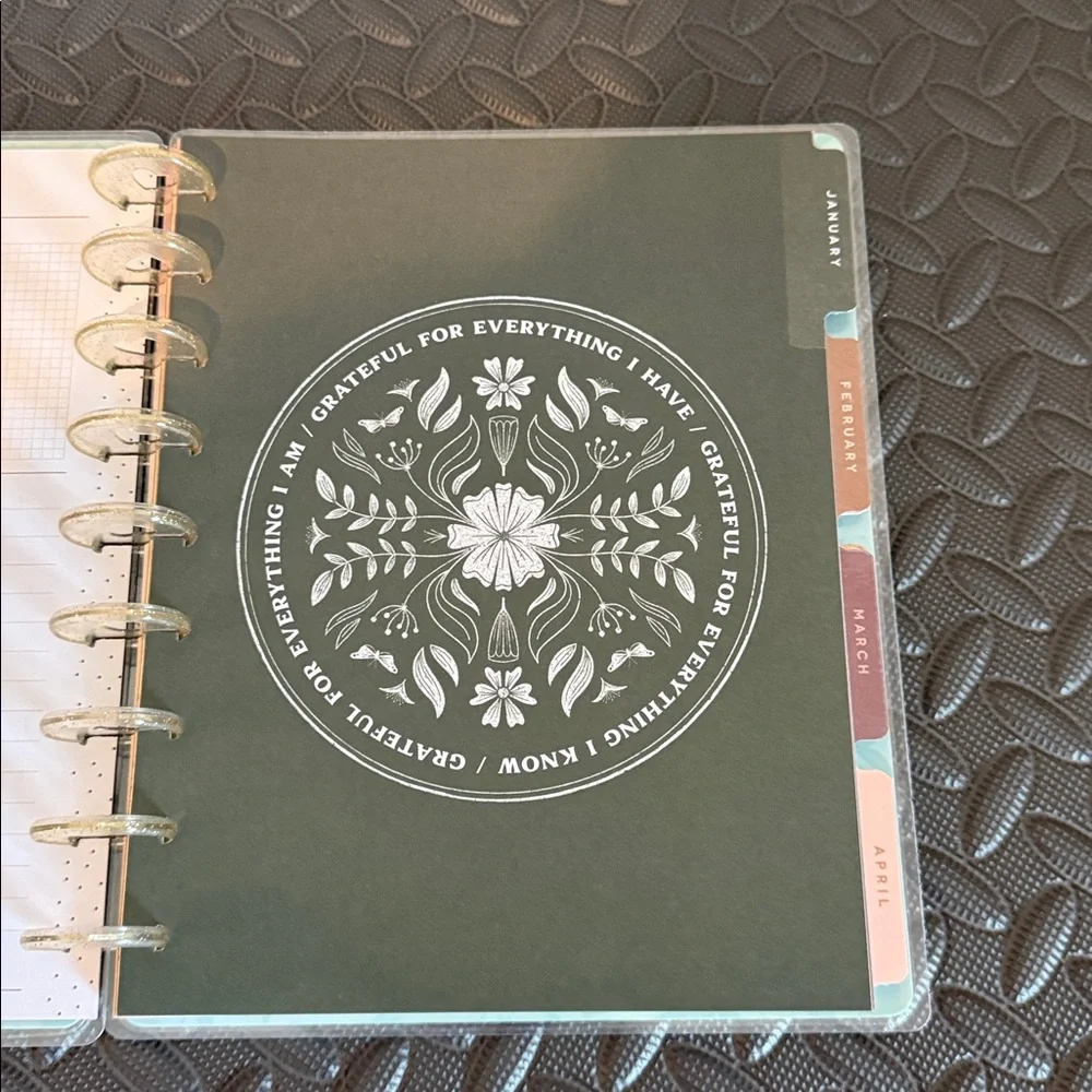 Happy Planner Floral Blue Planner with Gold Accents